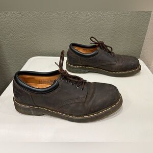 Dr Martens 5 Eyelet Lace-Up Shoes Dark Brown Crazy Horse Leather Size 13